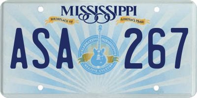 MS license plate ASA267