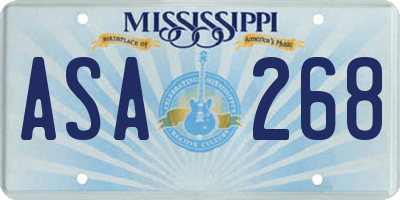 MS license plate ASA268