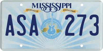 MS license plate ASA273