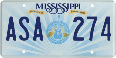 MS license plate ASA274