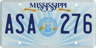 MS license plate ASA276