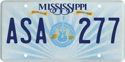 MS license plate ASA277