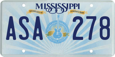 MS license plate ASA278