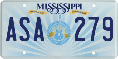 MS license plate ASA279