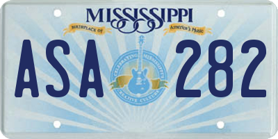 MS license plate ASA282