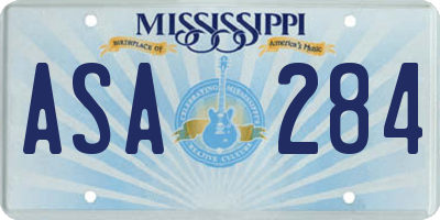 MS license plate ASA284