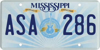 MS license plate ASA286