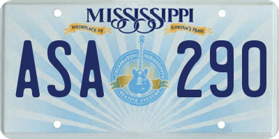 MS license plate ASA290