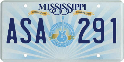MS license plate ASA291