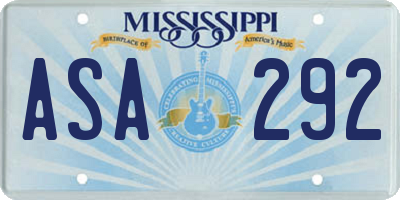 MS license plate ASA292