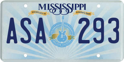 MS license plate ASA293