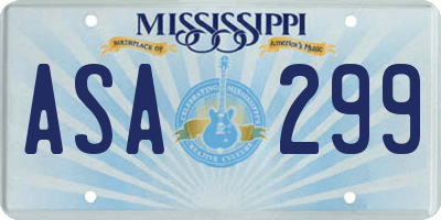 MS license plate ASA299