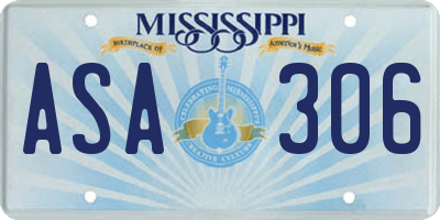 MS license plate ASA306