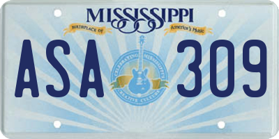 MS license plate ASA309