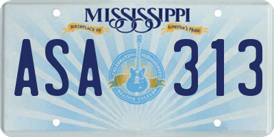 MS license plate ASA313