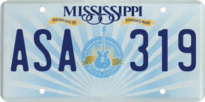 MS license plate ASA319