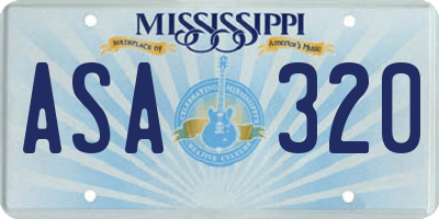 MS license plate ASA320