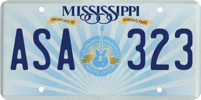 MS license plate ASA323