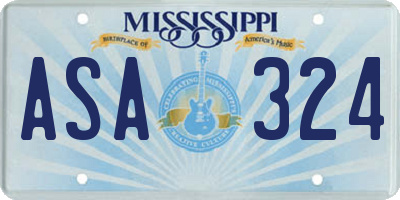 MS license plate ASA324