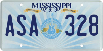 MS license plate ASA328