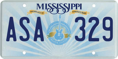 MS license plate ASA329