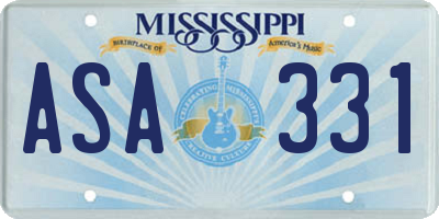 MS license plate ASA331
