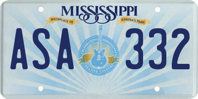 MS license plate ASA332
