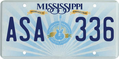 MS license plate ASA336