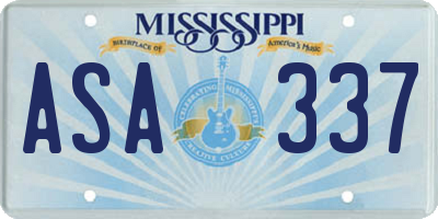 MS license plate ASA337