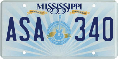MS license plate ASA340