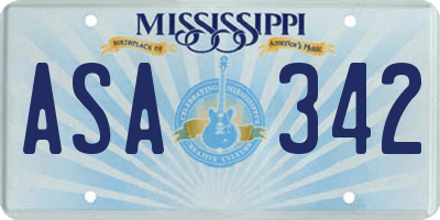 MS license plate ASA342