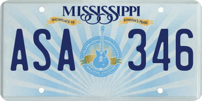 MS license plate ASA346