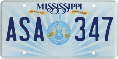 MS license plate ASA347