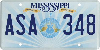 MS license plate ASA348