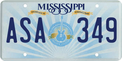 MS license plate ASA349