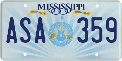 MS license plate ASA359