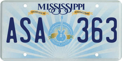 MS license plate ASA363