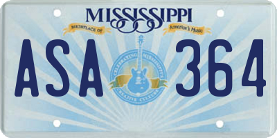 MS license plate ASA364