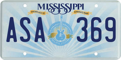MS license plate ASA369
