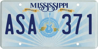 MS license plate ASA371