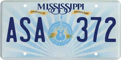 MS license plate ASA372