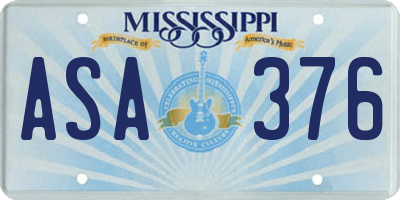 MS license plate ASA376