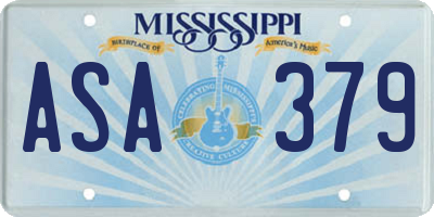 MS license plate ASA379