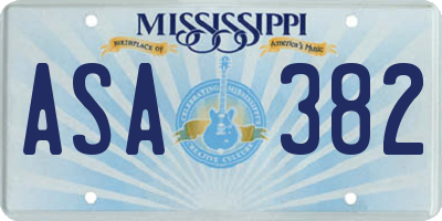 MS license plate ASA382