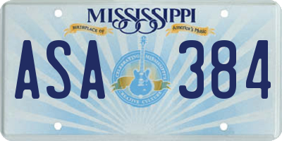 MS license plate ASA384