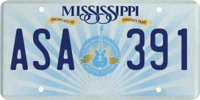 MS license plate ASA391