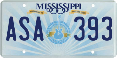 MS license plate ASA393