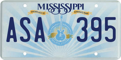 MS license plate ASA395