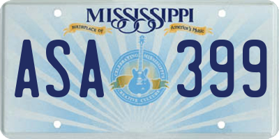 MS license plate ASA399