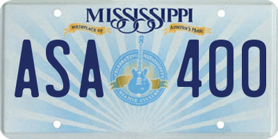 MS license plate ASA400